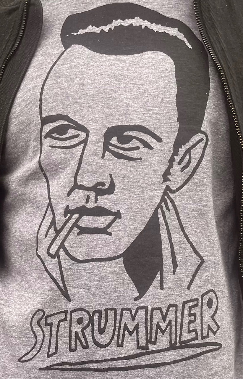 Joe Strummer. Svart tryck.
